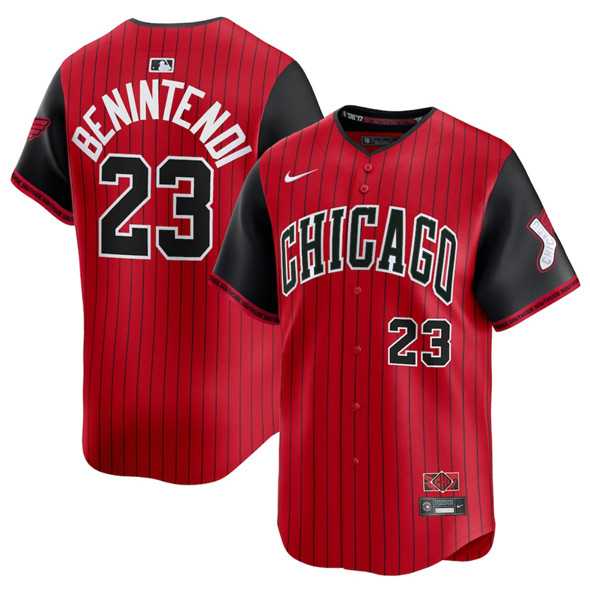 Men%27s Chicago White Sox #23 Andrew Benintendi Red Black 2025 City Connect Limited Stitched Jersey Dzhi
